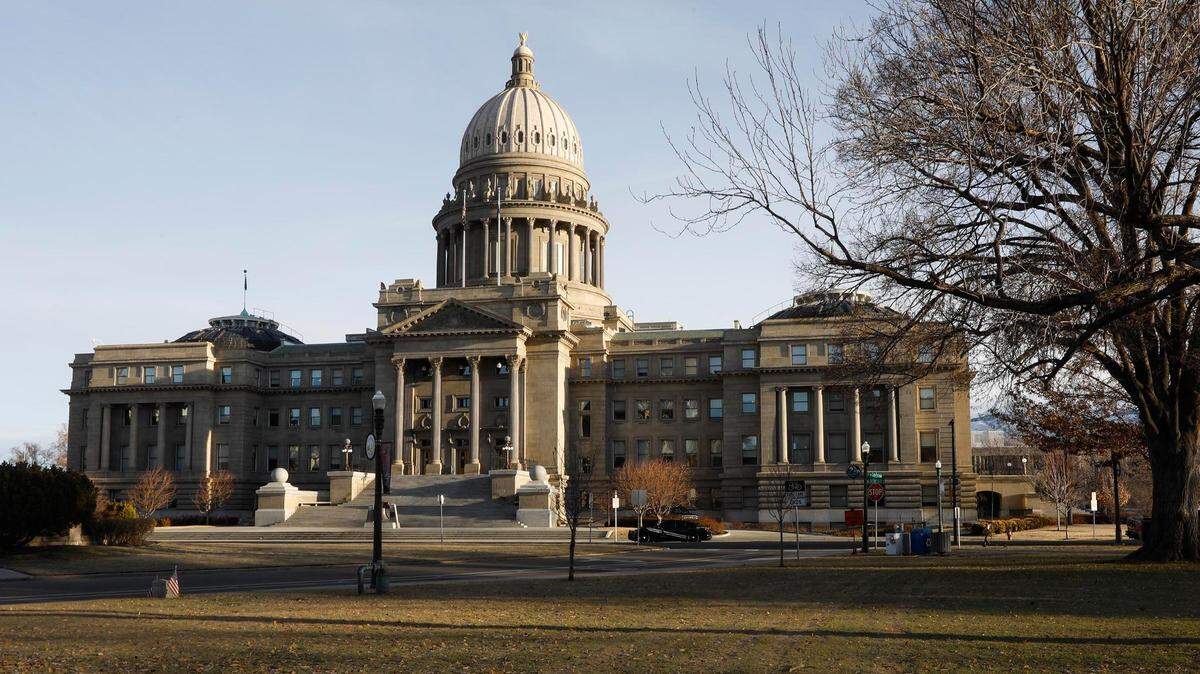 The Idaho Statehouse stands peaceful in Boise Wednesday, Jan. 20, 2021, as Inauguration Day convenes at the United States Capitol in Washington, D.C.