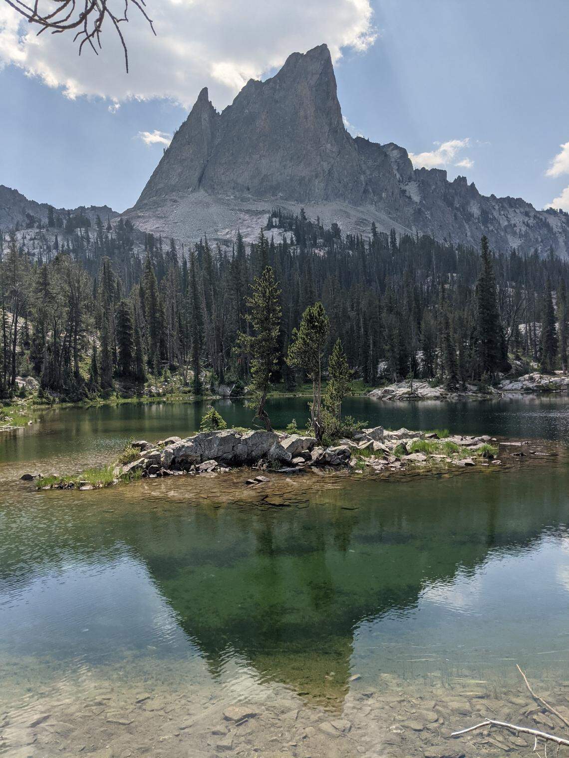 Idaho’s version of El Capitan can be seen from Alice Lake, about a 6-mile hike from Tin Cup Trailhead south of Stanley.