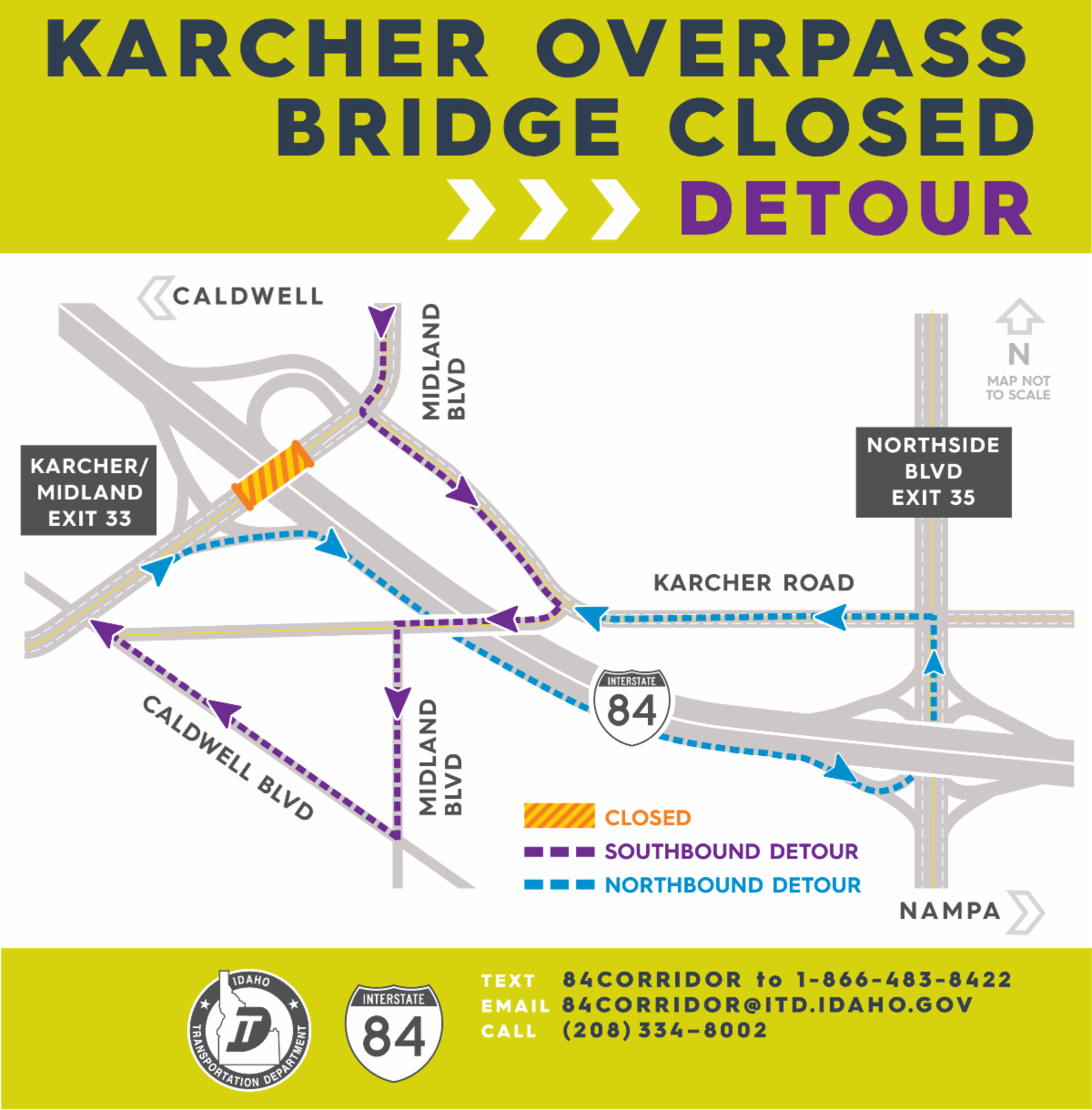 Drivers on Karcher Road will have to follow detours on Monday and Tuesday.