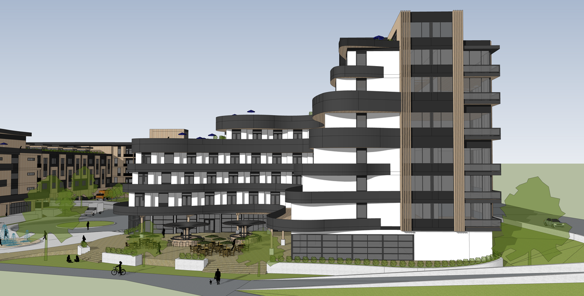 The eight-story Boardwalk Hotel would include underground parking and 136 rooms.