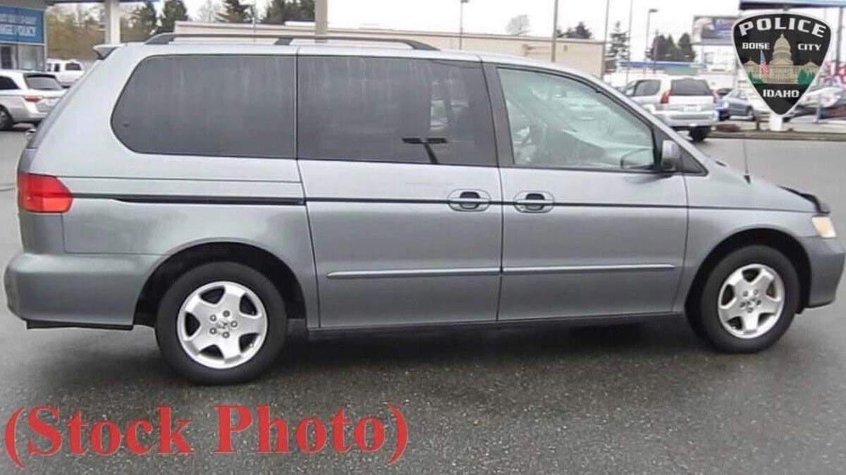 Boise investigators are looking for a similar vehicle as the one pictured above. The vehicle is a medium gray 2001 Honda Odyssey with heavily oxidized metal, peeling paint on the hood and roof and a trailer hitch partially hanging down in the back.