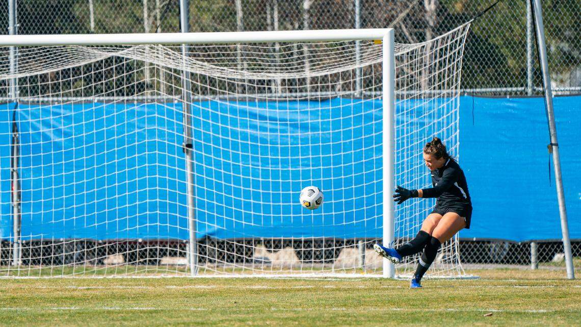 In her first collegiate start, freshman goalkeeper Genevieve Crenshaw made six saves to help Boise State defeat Fresno State 3-0 on Friday at Boas Soccer Complex in Boise.