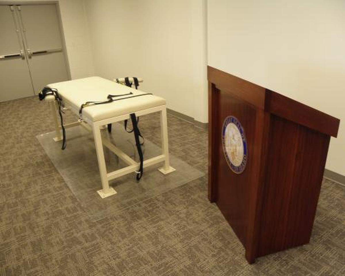 The execution chamber at the Idaho Maximum Security Institution. Idaho hasn’t executed an inmate since 2012.