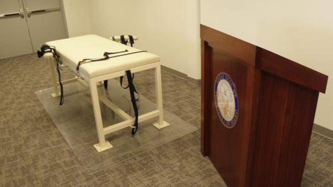 Idaho’s execution chamber for lethal injections, located at the Idaho Maximum Security Institution outside Kuna. The state plans to revamp a cell block at the prison to allow for firing squad executions.