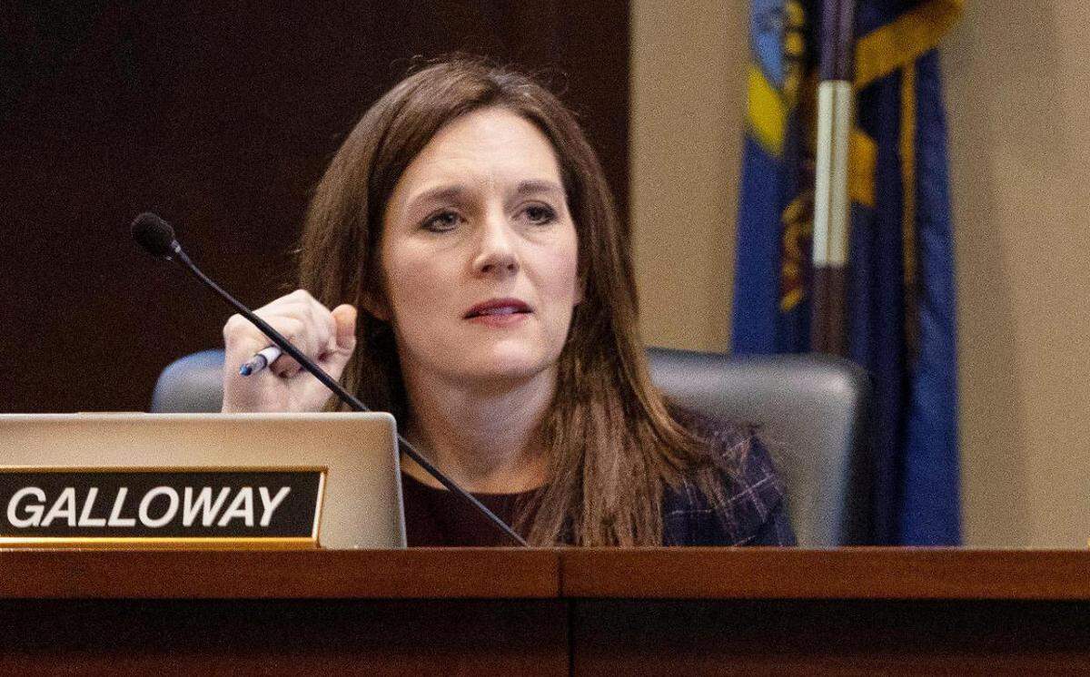 Sen. Codi Galloway in 2022, when she served as a state representative. Galloway in 2025 sponsored a state law to ban homeless encampments in Idaho cities.