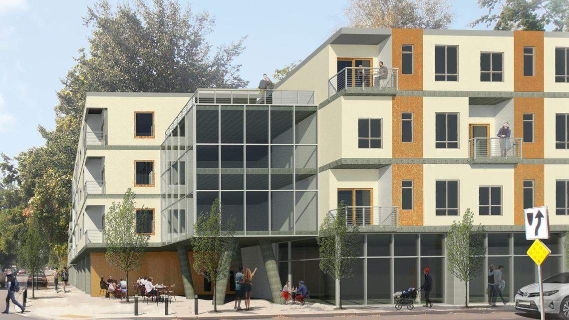 The Chaussee Swan development at North 27th Street and Stewart Avenue would include 70 one- and two-bedroom apartments located in a four-story building.