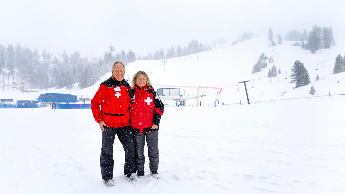Holland Williams and Terry Thomas have volunteered on the ski patrol at Bogus Basin for 50 years.
