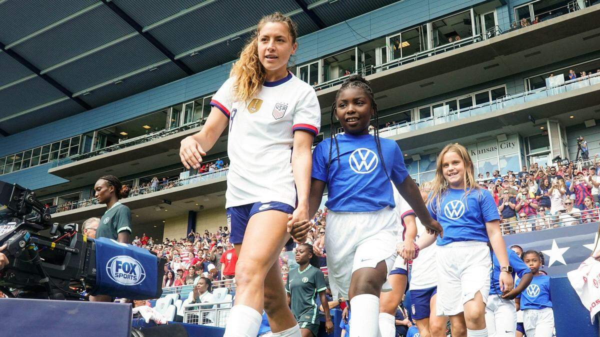 Boise native Sofia Huerta leads an escort onto the field ahead of a U.S. women’s national team friendly against Nigeria in September. Huerta and the U.S. kick off the Women’s World Cup at 7 p.m. Friday against Vietnam.
