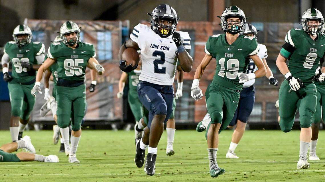 Running back Ashton Jeanty posted 1,843 rushing yards and 31 touchdowns and added 42 receptions for 803 yards and 10 more touchdowns at Lone Star High in Texas this season.