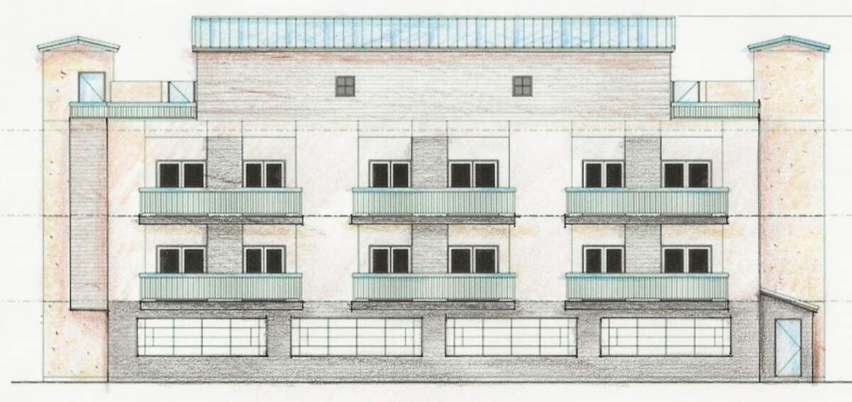 An architectural rendering of Energreen Development Co.’s proposed condominiums on the Boise Depot Bench.