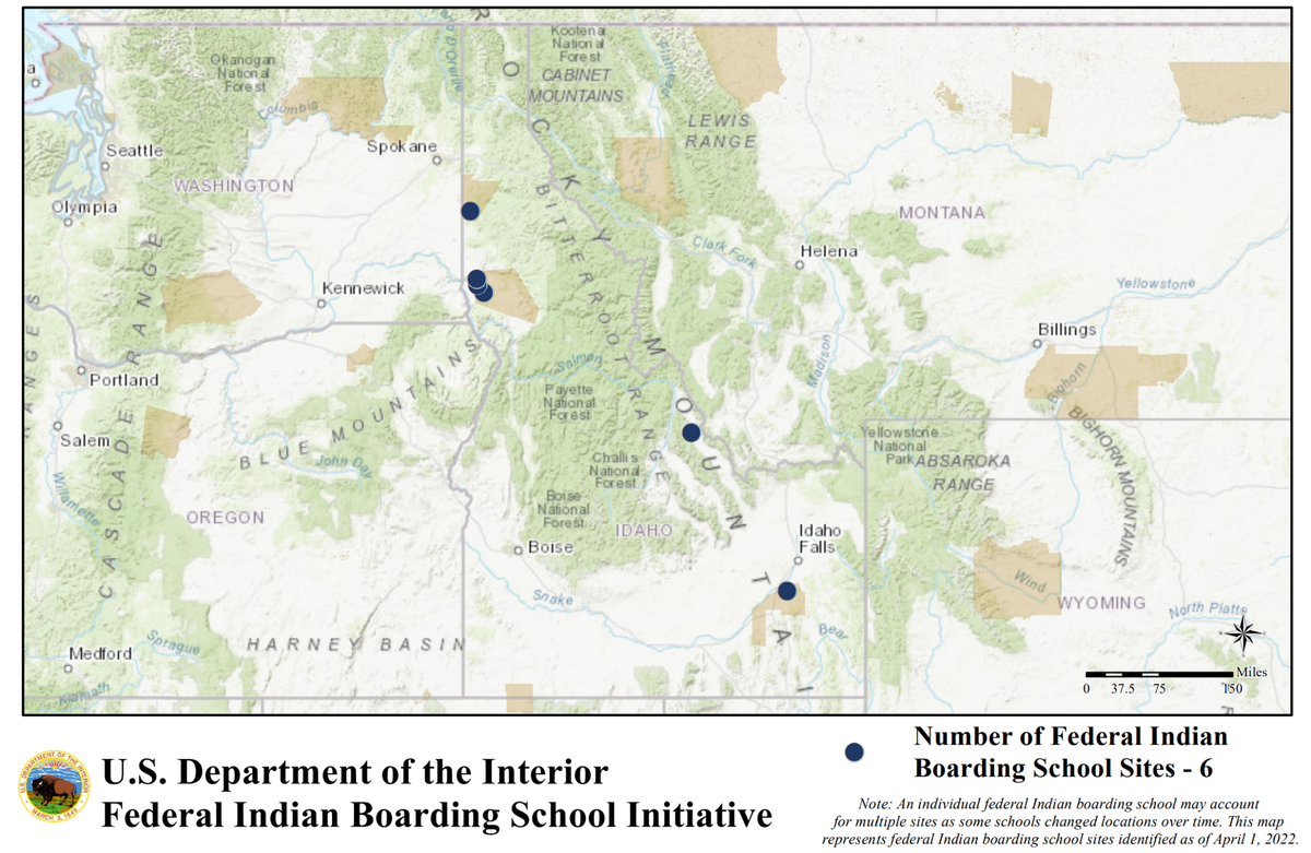 Idaho was home to six boarding schools that housed Indigenous children.
