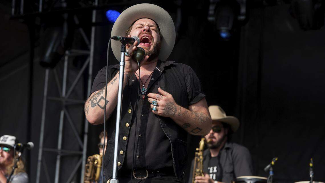 Nathaniel Rateliff performs on stage at Shaky Knees Music Festival on in Atlanta in 2018.