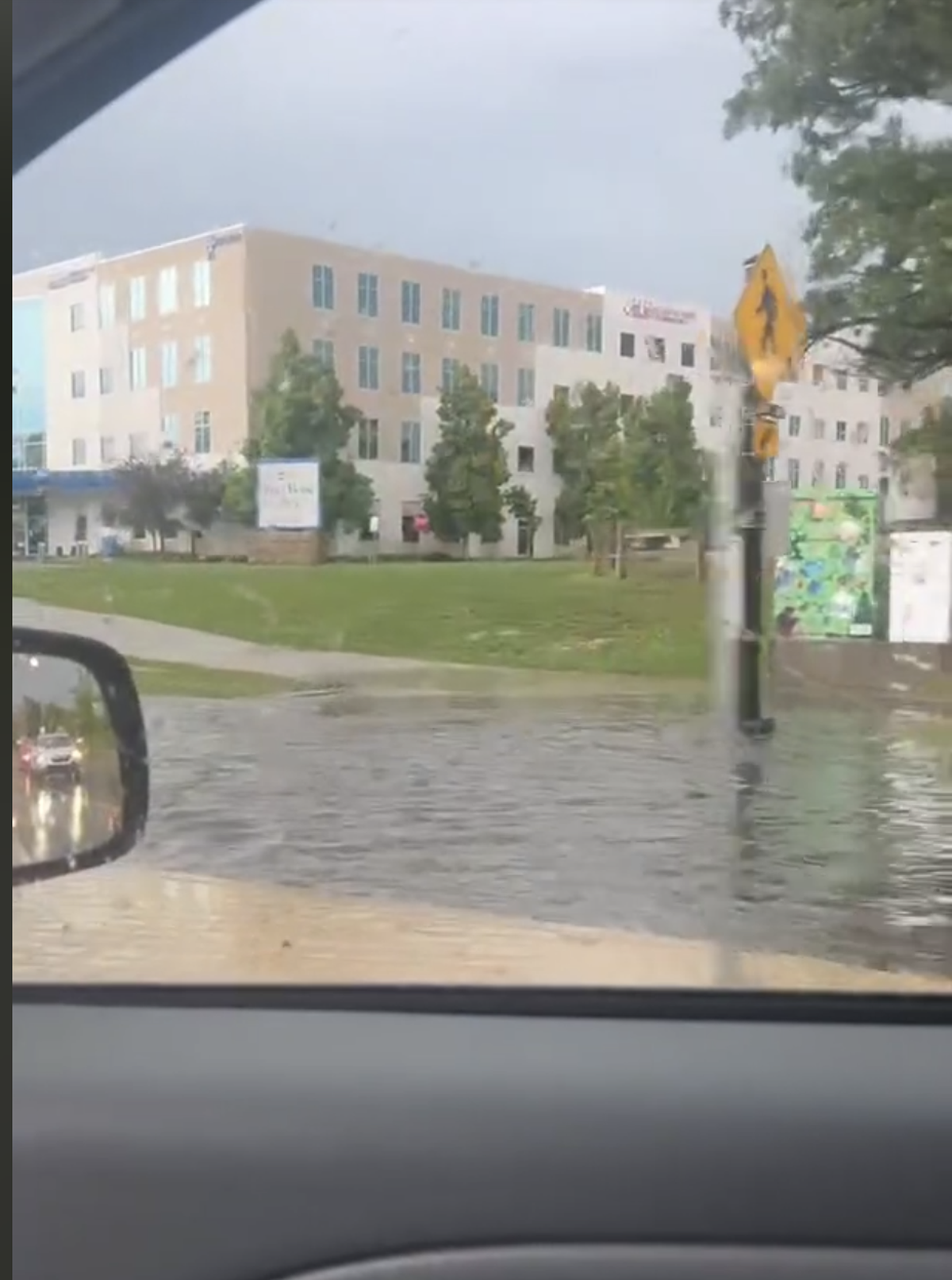A quick storm left some minor flooding at the intersection of 1st and State Streets near St. Luke’s Health System in downtown Boise Tuesday night.