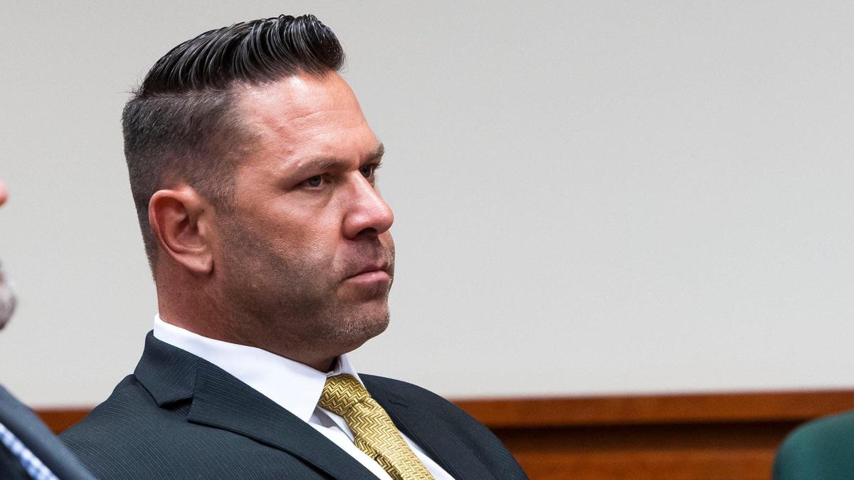 Kyle Chapman attends a hearing at the Ada County Courthouse to change the date of his trial in June. He pleaded guilty to felony battery of a health care worker on Monday.