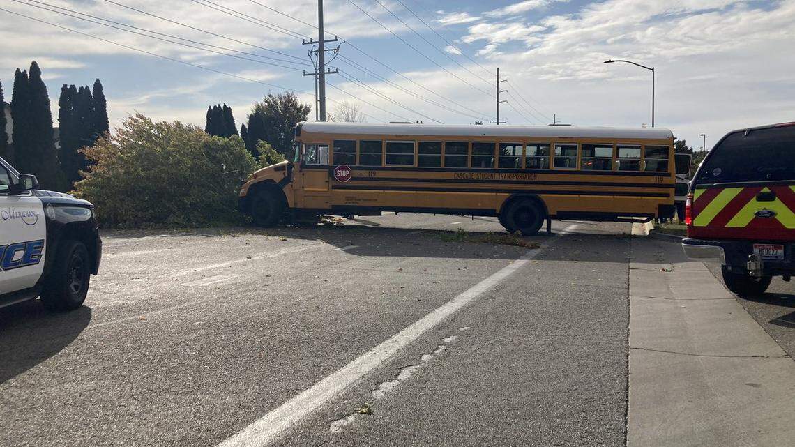 A school bus crash closed an intersection on Ustick Road in western Meridian on Wednesday afternoon.