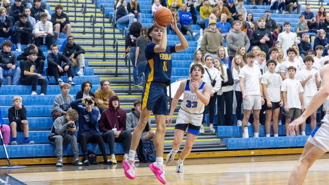 Meridian junior T.J. Sanor had a team-leading 12 points in the Warriors’ 55-42 win Friday at Timberline.