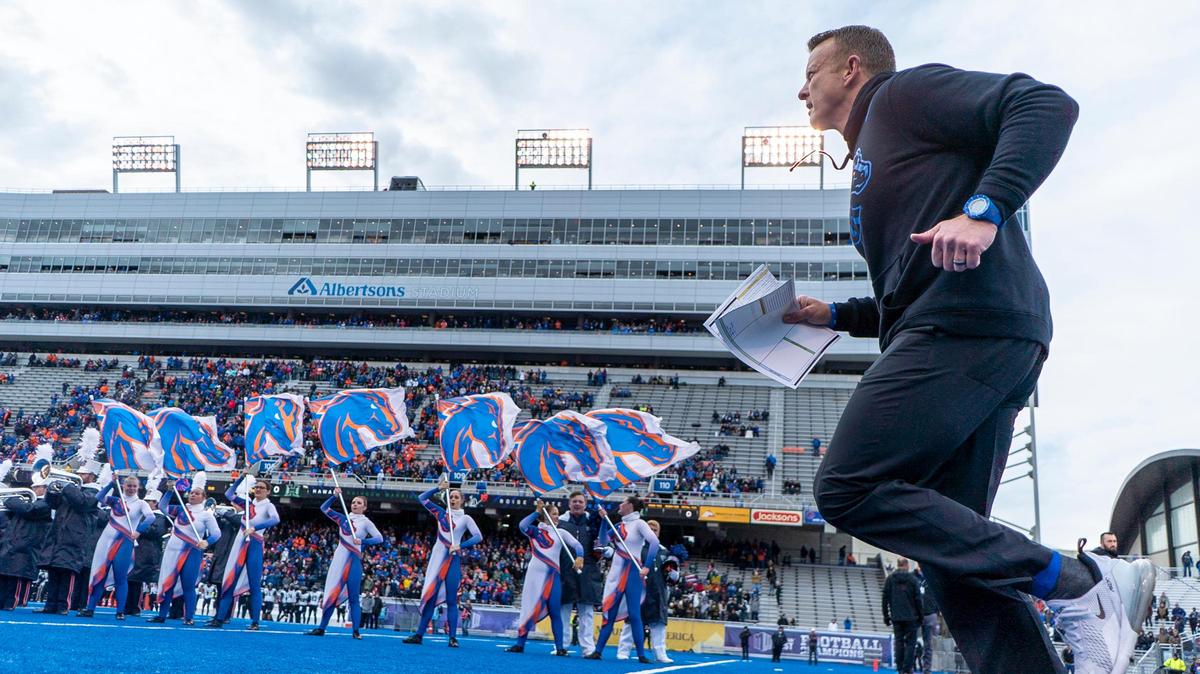 Boise State football coach Bryan Harsin has led the Broncos to three Mountain West championships in six seasons. He’s required to take 10 furlough days this year.