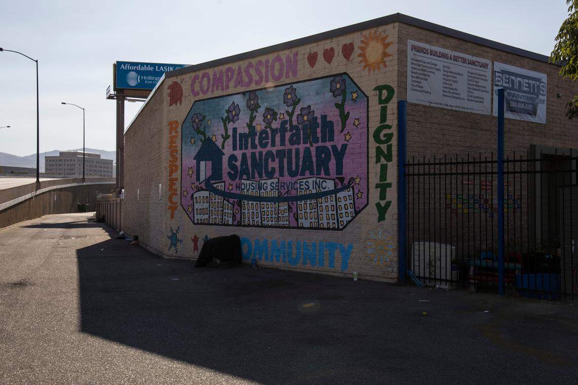 The alley leading to Cooper Street (formerly Cooper Court) behind Interfaith Sanctuary. The city’s Shelter Better Task Force released a report on improving Boise’s shelter system on Friday.
