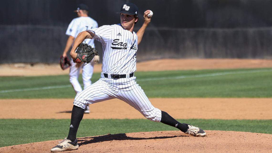 The Boston Red Sox selected Bishop Kelly grad Connor Butler in the 20th round of the MLB Draft on Tuesday. Above, Butler pitches for Biola University, a NCAA Division II program in California.