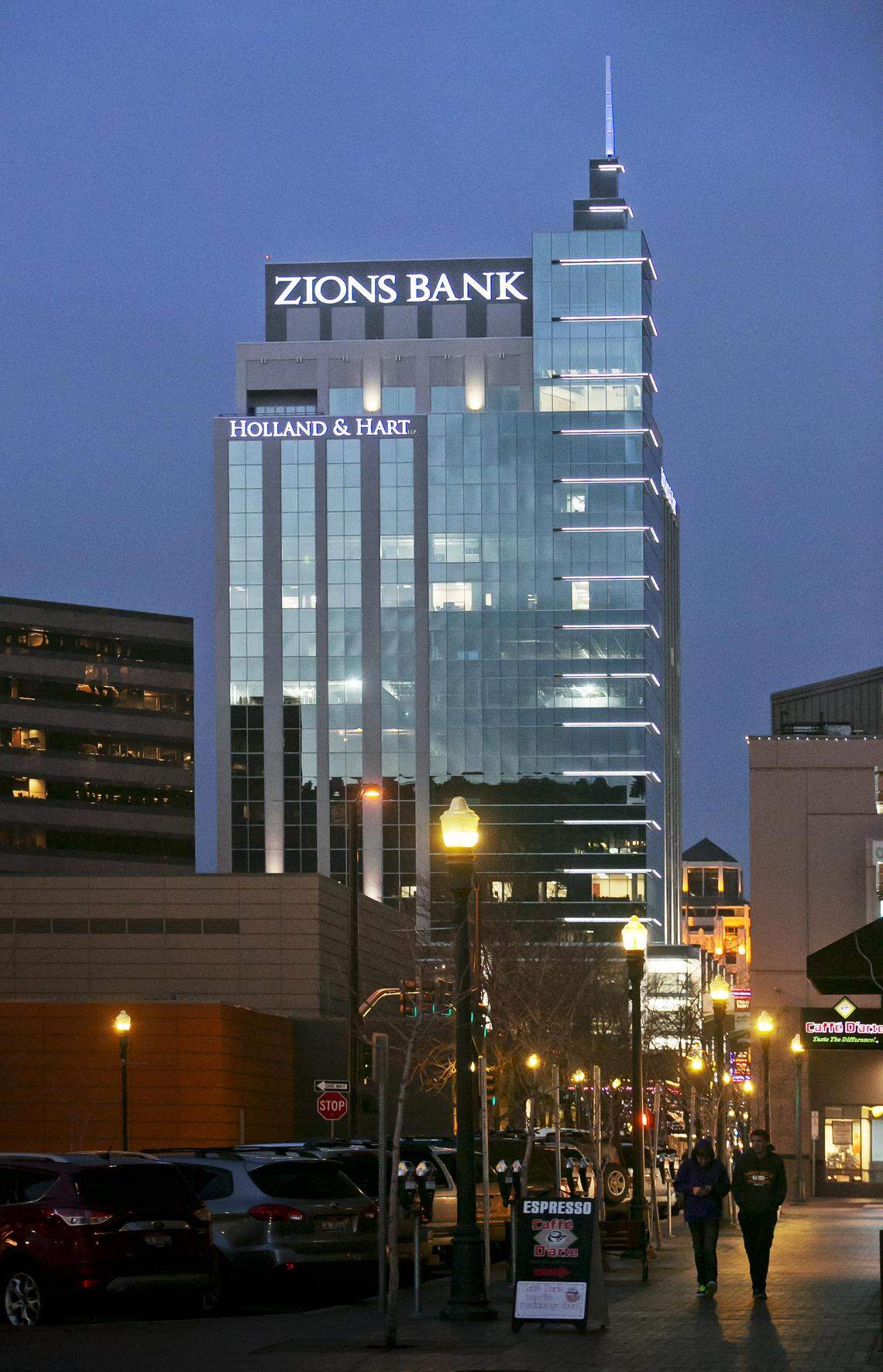 The Eighth and Main building, sometimes called the Zions Bank building, filled a downtown eyesore known as “The Hole” and opened in January 2014.