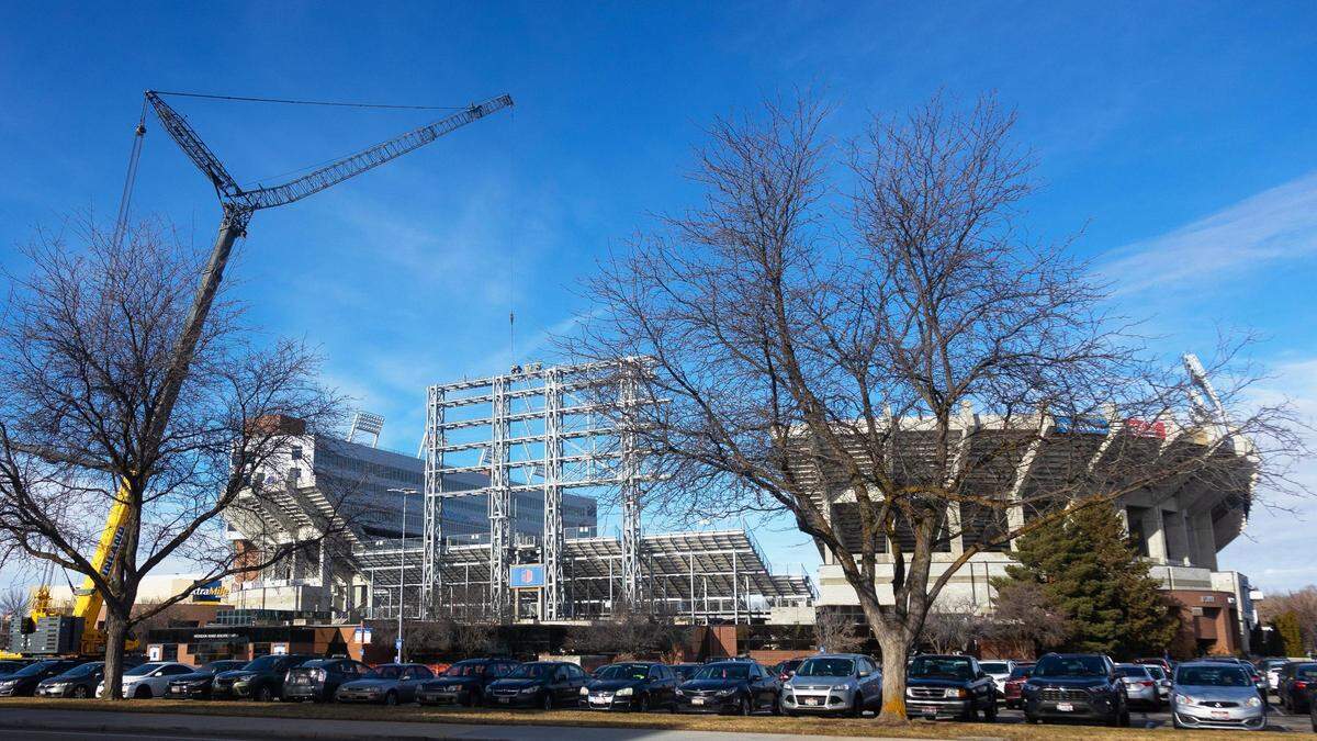 A new, large, scoreboard is being installed at Boise State University’s Albertsons Stadium.
