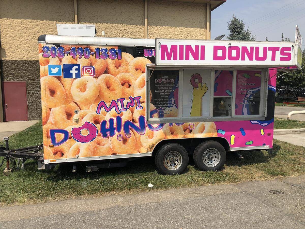What’s new in fair food this year? This is one of the new offerings: mini donuts.