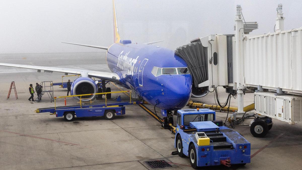 A Southwest Airline plane is prepped for takeoff at the Boise Airport, Dec. 4, 2024.