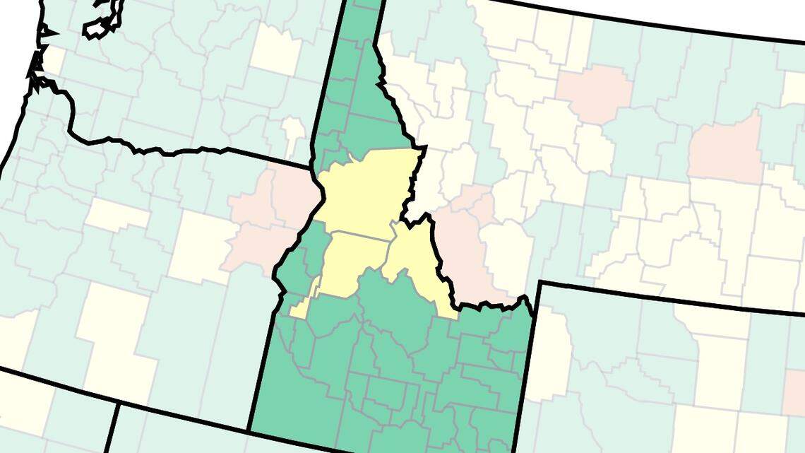 Isn’t this map pretty? This is the U.S. Centers for Disease Control and Prevention’s COVID-19 latest community level map. It shows what areas of Idaho are at the highest risk for spread of the disease. As of Thursday, only Gem, Valley, Idaho and Lemhi counties are in the medium-risk category, or yellow zone. No counties are in the high-risk red zone.