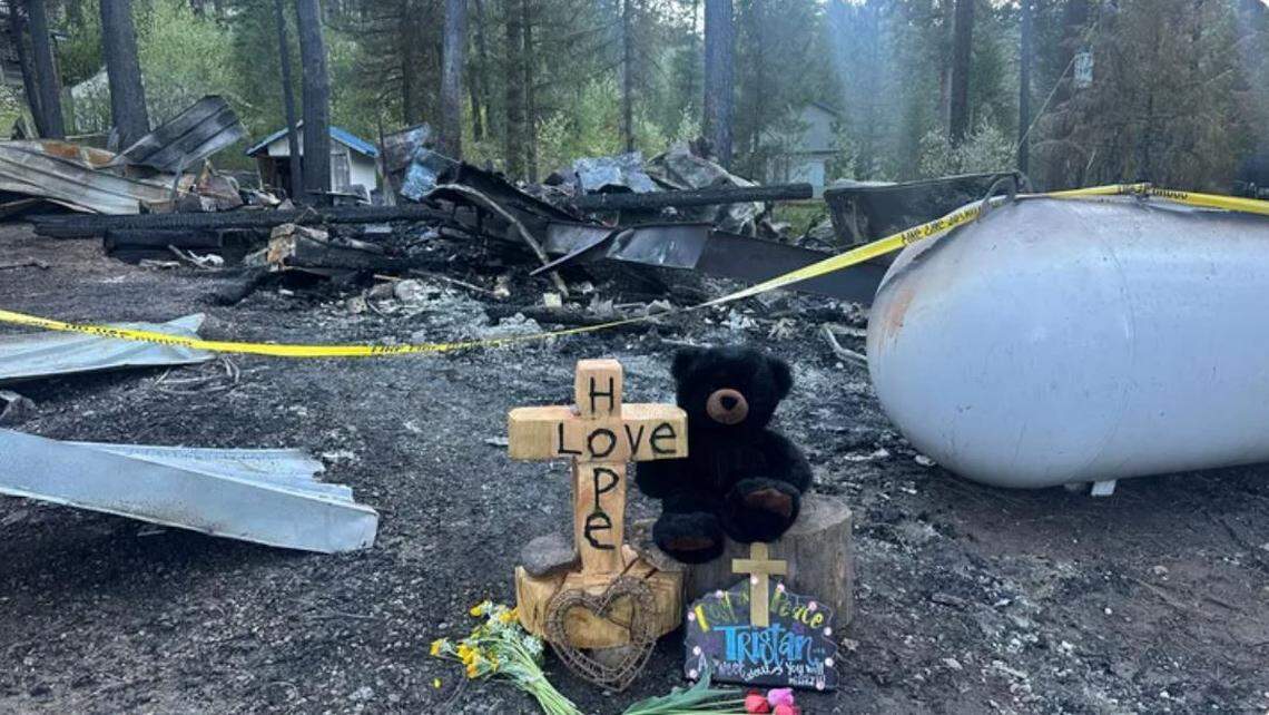 A memorial has been set up in honor of Tristan Stephens, who died in the Garden Valley fire.