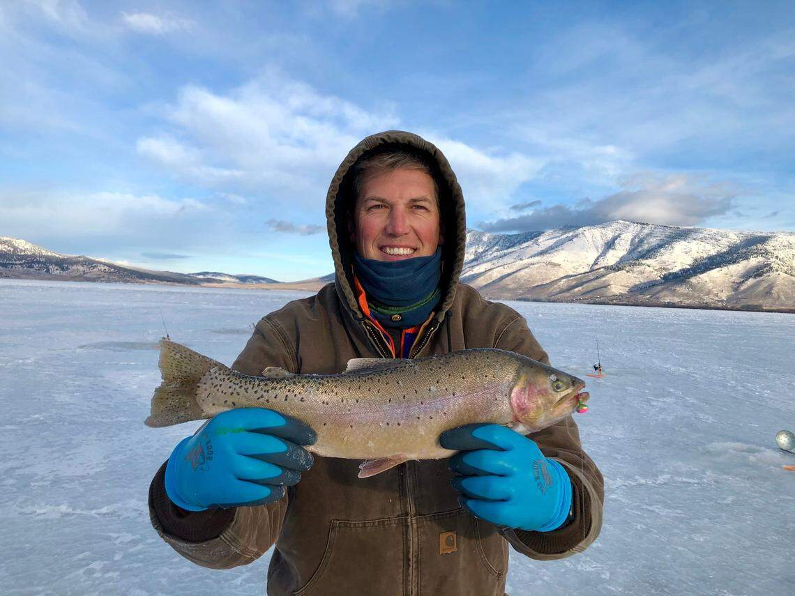 Henrys Lake near Yellowstone is usually the first lake to freeze in Idaho—and it’s home to big fish like this cutthroat trout caught by local angler Randal Clayton.