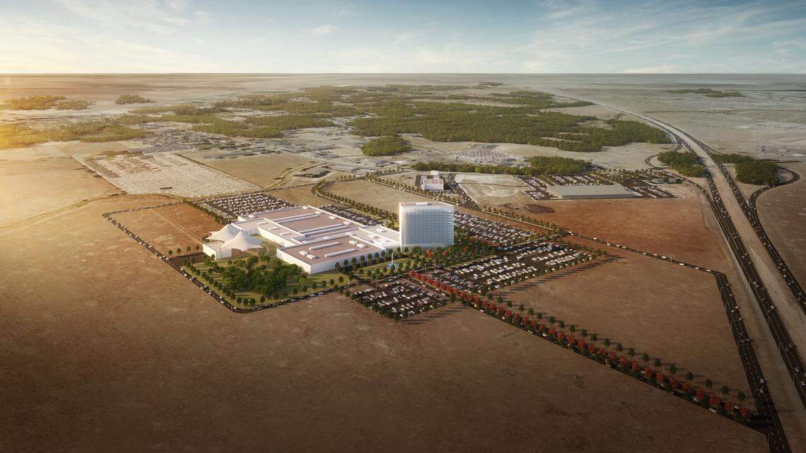 An architectural rendering of the Shoshone-Bannock’s plans for a gaming enterprise in Mountain Home.