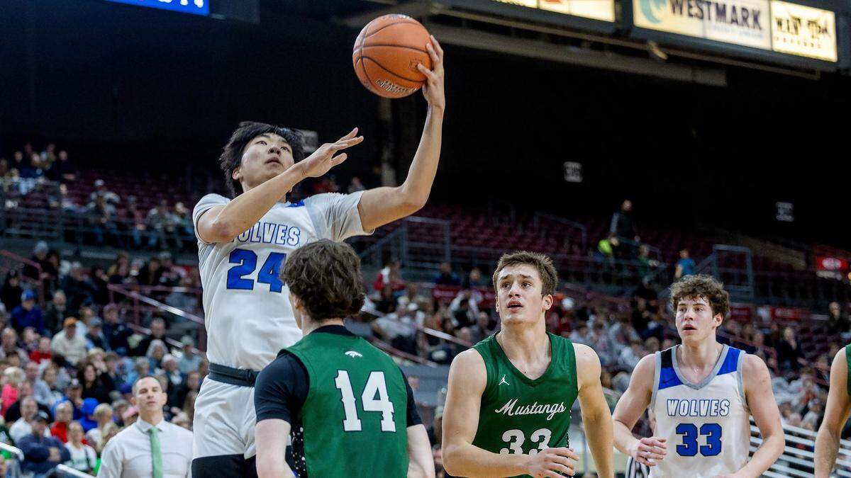 Timberline’s Alex Ko scored a game-high 14 points in a 49-32 win over Eagle in the first round of the 5A boys basketball state tournament Thursday at the Ford Idaho Center in Nampa.