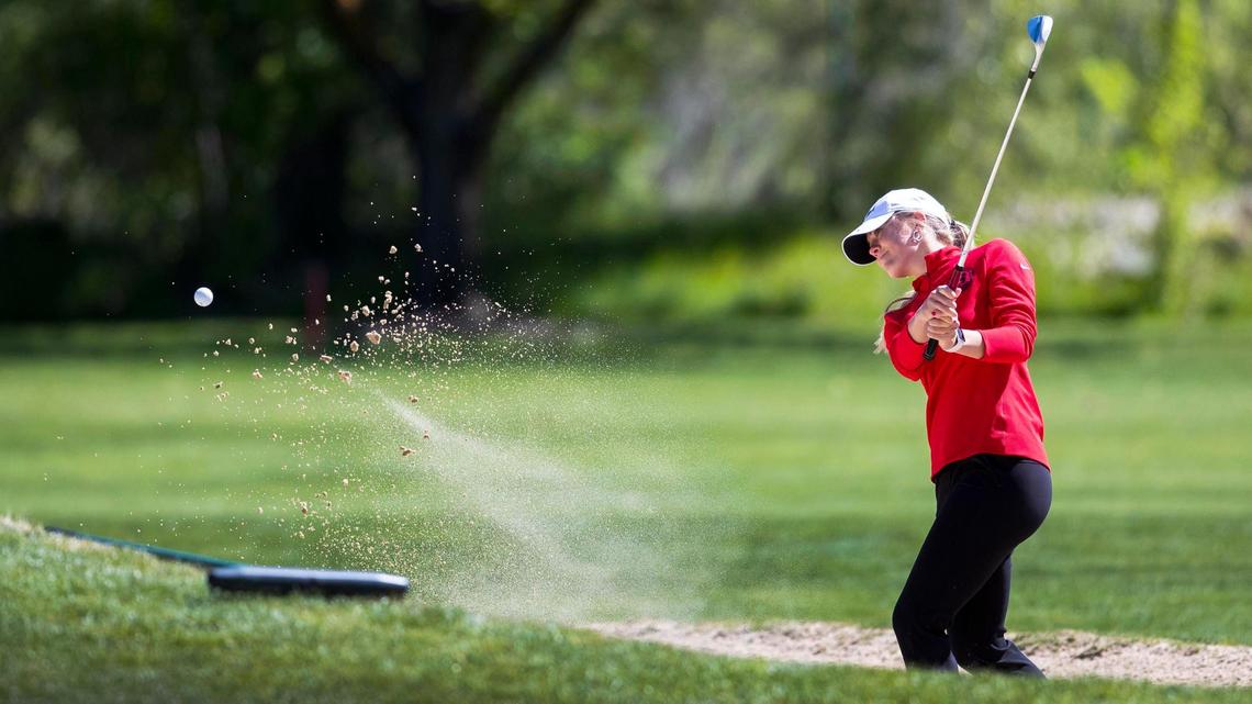 Boise High’s Emily Cadwell rallied from an early deficit to win her second 5A District Three girls golf title Monday at Warm Springs Golf Course in Boise.