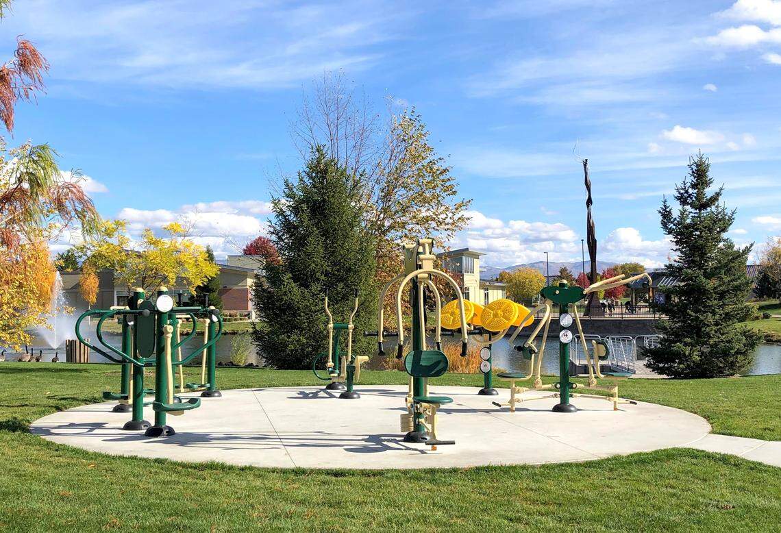 This new outdoor gym at Meridian’s Julius M. Kleiner Memorial Park, 1900 N. Records Ave., was designed with seniors in mind, though it is for use by people of all ages. It is just west of the Meridian Senior Center.
