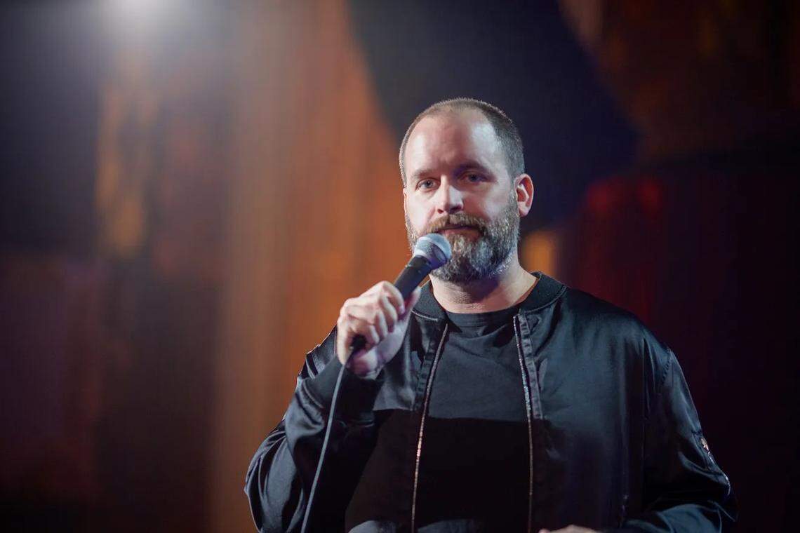 Tom Segura has starred in Netflix specials “Ball Hog” (2020), “Disgraceful” (2018), “Mostly Stories” (2016), and “Completely Normal” (2014).