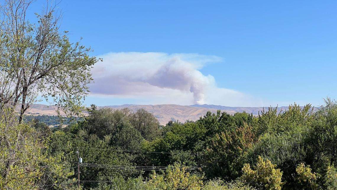 The fire began on property owned by Bureau of Land Management.