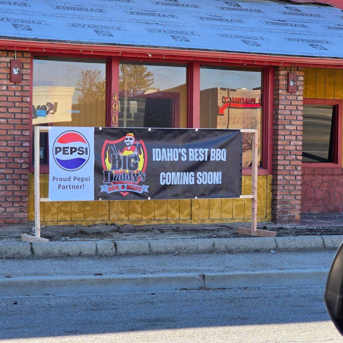 The banner is up for a new restaurant called Big Daddy’s BBQ & Brew.