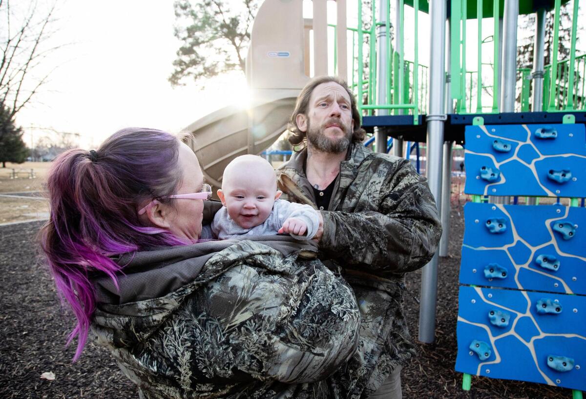 Bonnie and Thomas Lowder, a family of five who were living in their car last winter, live in a kitchenette room at the Extended Stay hotel near the Boise airport. They will stay there until they can decide how to get more permanent housing.