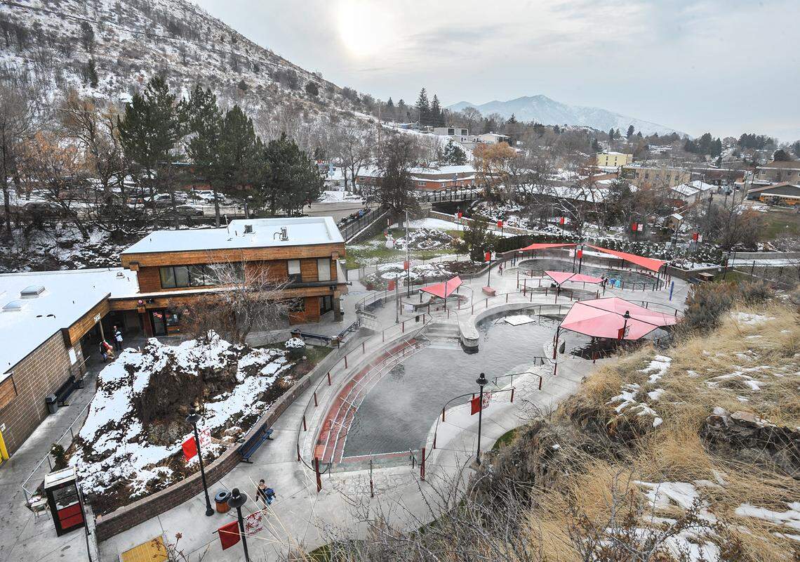 The hot pools at Lava Hot Springs.