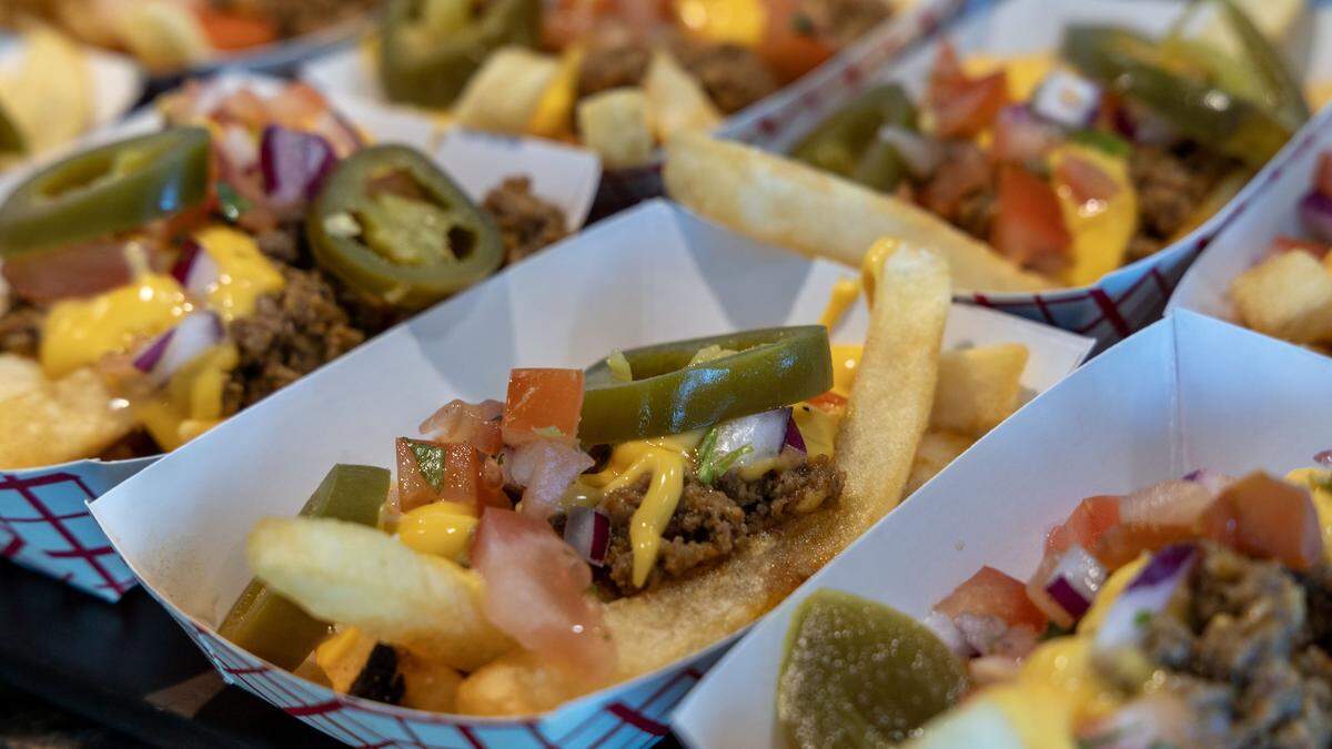 Loaded chorizo chili french fries, one of 10 new food concessions on the menu at at Albertsons Stadium this coming season.