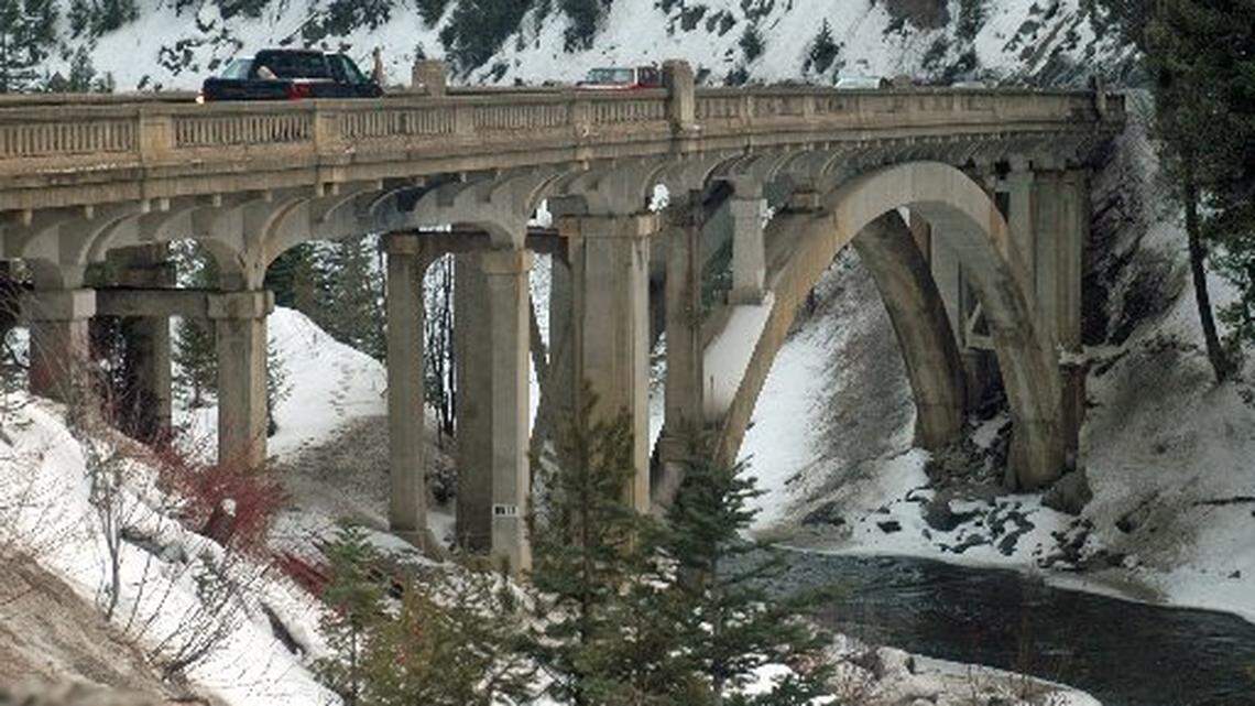 The Rainbow Bridge over the North Fork of the Payette River was built in 1933.