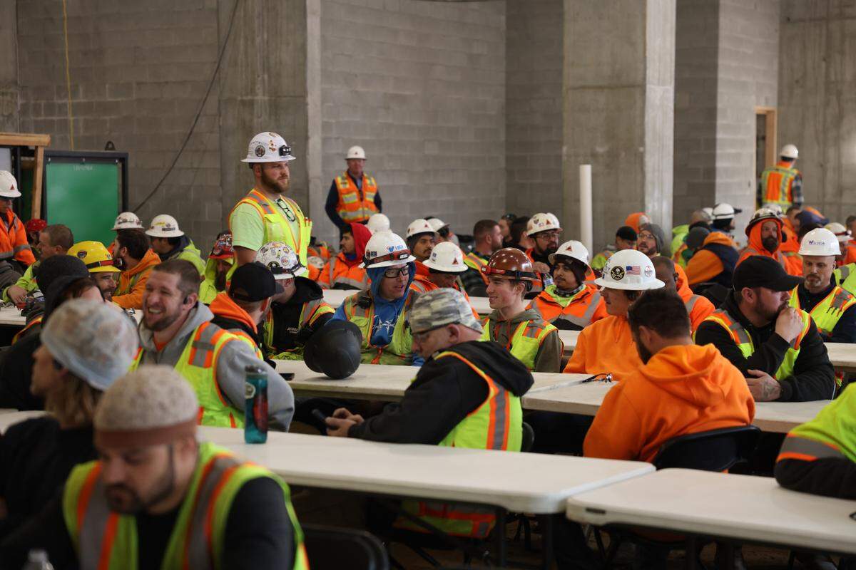 Idaho Department of Labor economist Jan Roeser said construction workers, such as these workers assigned to the 26-story Arthur apartment building going up in downtown Boise, are in an industry that saw among the largest hourly wage gains in Idaho in 2023.