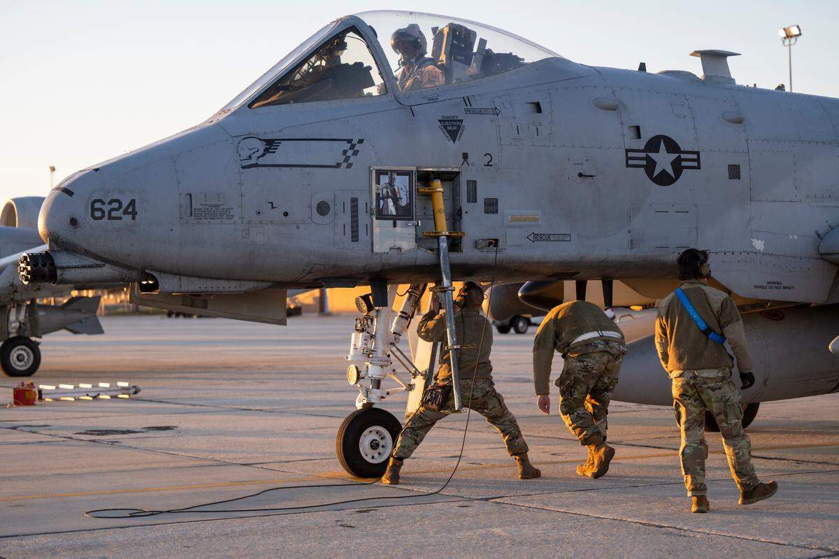 More than 300 airmen and several A-10 Thunderbolt II attack aircraft from the 124th Fighter Wing, Idaho Air National Guard, prepare to deploy to the Middle East on March 29.