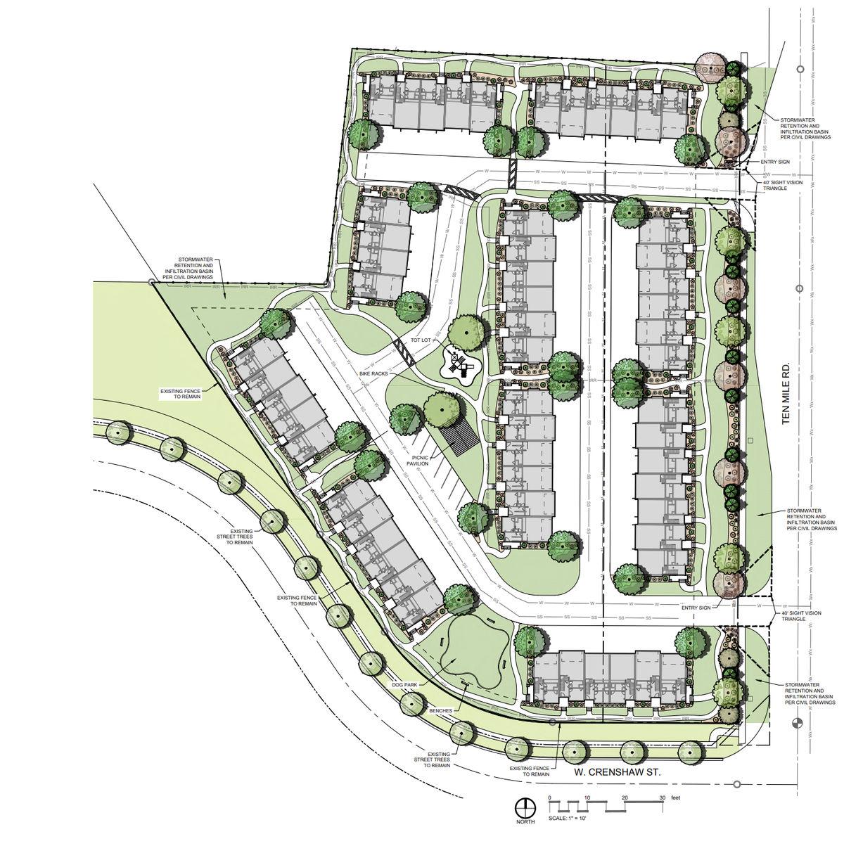 A Sparks, Nevada-based company is looking to construct 57 townhouses near the northwest corner of Ten Mile Road and Crenshaw Street in Kuna.