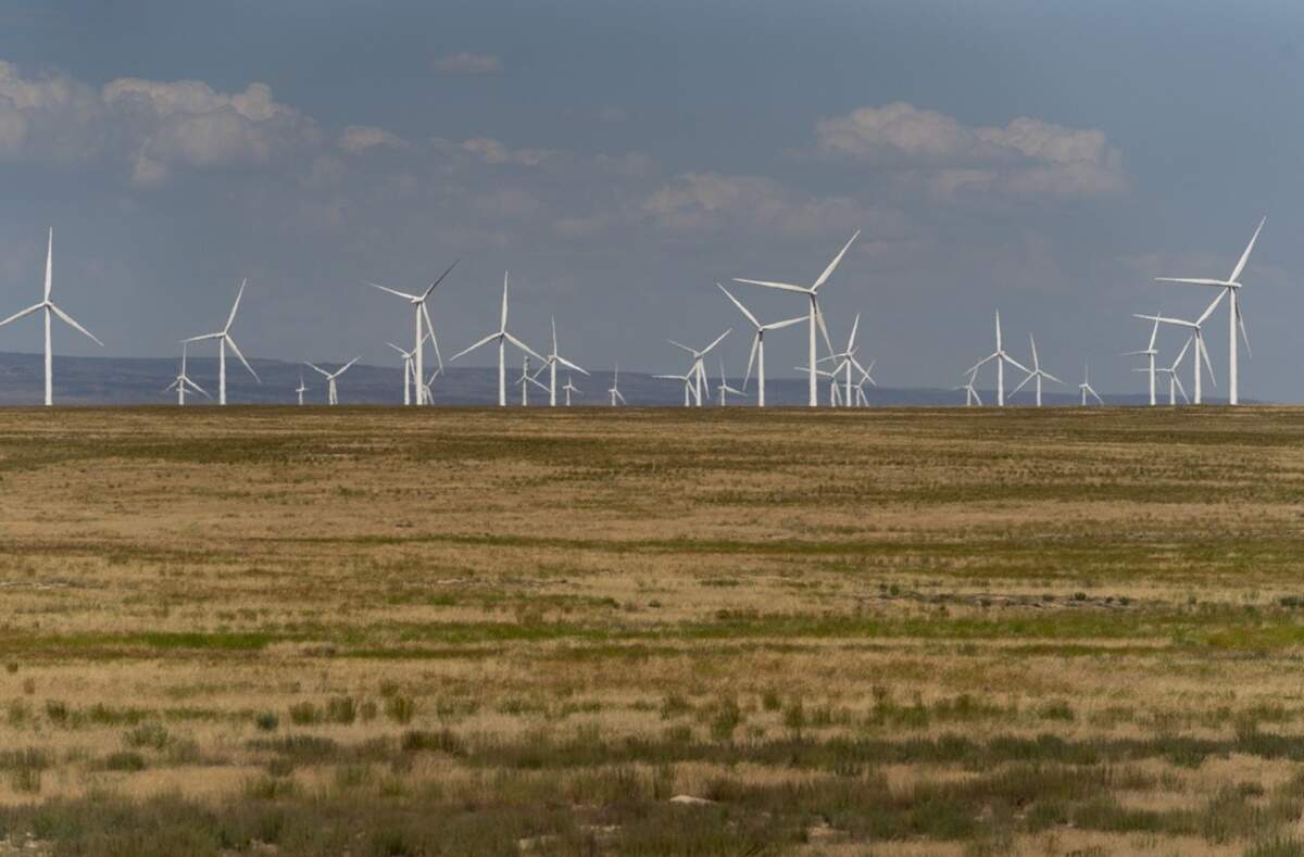 Wind turbines are seen from Interstate 84 near Hammett. The Lava Ridge wind farm project, proposed by Magic Valley Energy, would place up to 400 wind turbines up to 740 feet tall within the view of Minidoka National Historic Site.