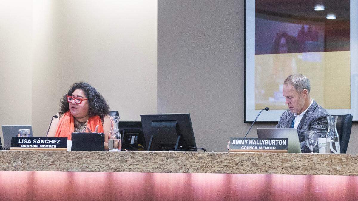 Boise City Council Members Lisa Sánchez, left, and Jimmy Hallyburton, right, used to be close. Now they’re running against each other. 