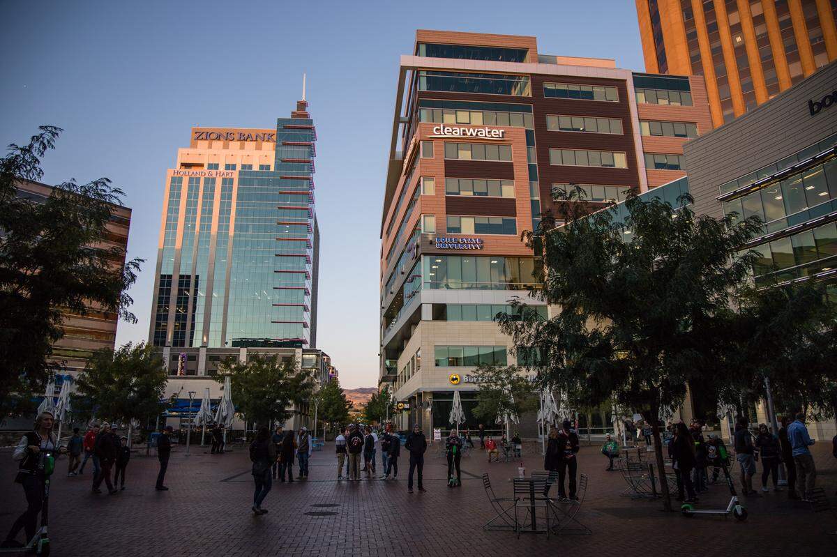 The Grove Plaza in the heart of downtown Boise, where a boom in office and residential construction persists.