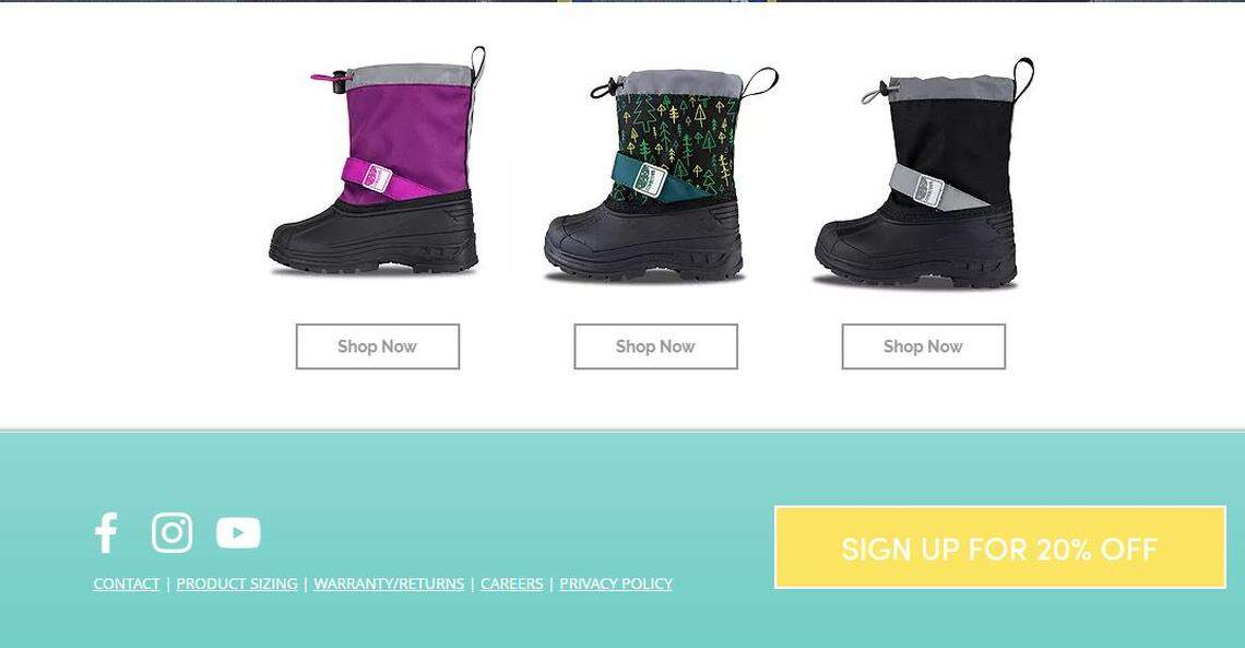Lone Cone’s childrens snow boots come in three designs.