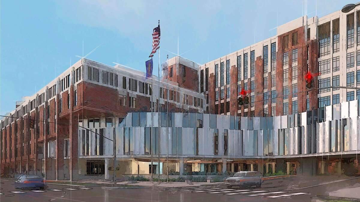 An architect’s rendering of the main entry to the new tower and patient drop-off zone planned at the expanded St. Luke’s Boise Medical Center. This view is from the intersection of 1st and Fort streets.