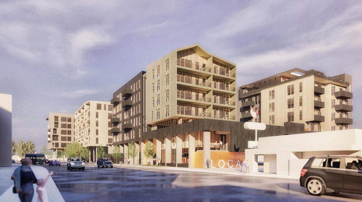 St. Louis developer Subtext proposed this seven-story building at 2600 W. Fairview Ave. in Boise’s West End. Those plans have since been scrapped. Plans called for protecting the Capri restaurant, which can be seen at lower right.